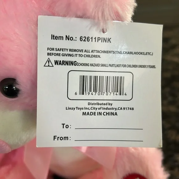 LINZY MUSCICAL HAPPY BIRTHDAY PINK TEDDY BEAR NWT - Picture 3 of 7